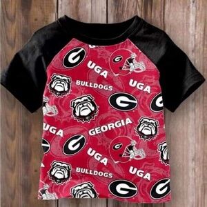 Like new Kids Georgia Bulldogs Graphic T-Shirt - Red & Black 7-8